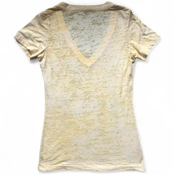Sheer Butter Yellow Burnout Tee - Picture 3 of 5